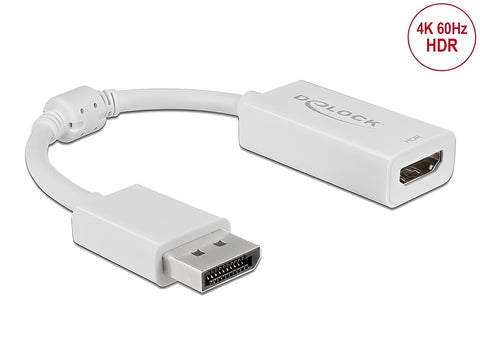 DisplayPort 1.4 Adapter to HDMI 4K 60 Hz with HDR function Active white - delock.israel