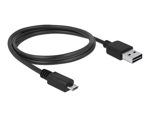 Cable EASY-USB 2.0 Type-A male > USB 2.0 Type Micro-B male black - delock.israel