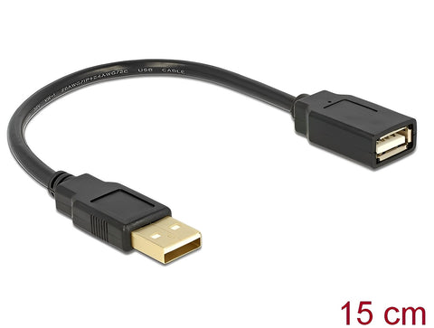 Extension cable USB 2.0 A-A 15 cm male / female - delock.israel