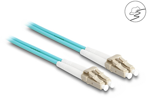 Fiber Optical Cable with metal armouring LC Duplex to LC Duplex Multi-mode OM3 - delock.israel