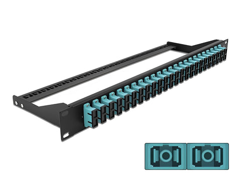 19″ Fibre Patch Panel 24 port SC Duplex aqua - delock.israel