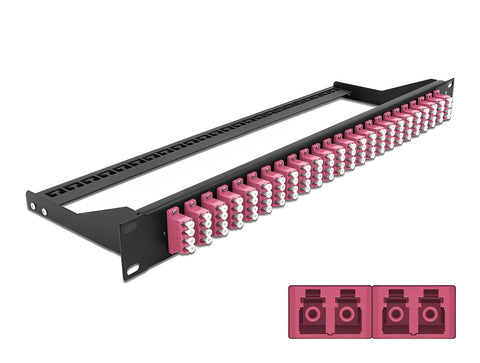 19″ Fibre Patch Panel 24 port LC Quad violet - delock.israel