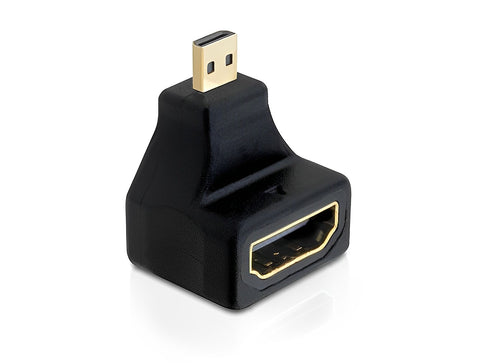 Adapter High Speed HDMI with Ethernet - micro D male > A female angled - delock.israel