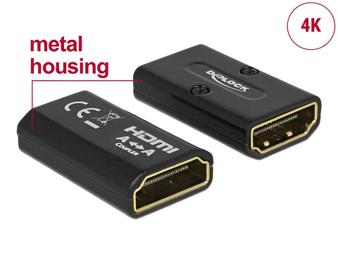 Adapter High Speed HDMI with Ethernet – HDMI-A female > HDMI-A female 4K Gender Changer black - delock.israel