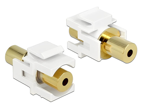 Keystone Module stereo jack female 3.5 mm 4 pin > stereo jack female 3.5 mm 4 pin gold plated - delock.israel