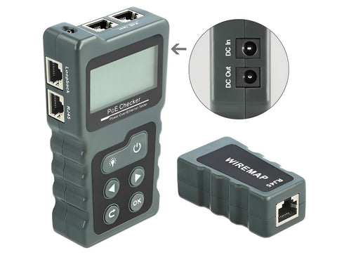 LCD Cable Tester RJ45 / PoE / DC - delock.israel