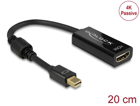 Adapter mini DisplayPort 1.2 male > HDMI female  - delock.israel Passive black