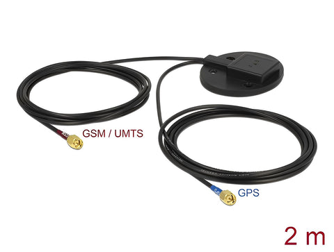 Multiband GNSS UMTS GSM LTE SMA 28 dBi / 2 dBi 2 x 2 m RG-174 Antenna omnidirectional mounting plate