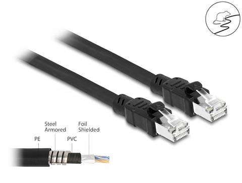 Network cable RJ45 Cat.6A F/UTP with inner metal sheath