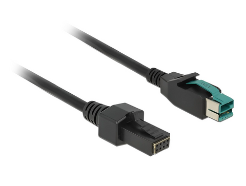 PoweredUSB cable male 12 V > 2 x 4 pin male for POS printers and terminals - delock.israel