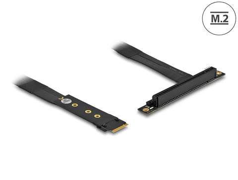 M.2 Key M to PCIe x16 NVMe Adapter angled with 20 cm cable - delock.israel