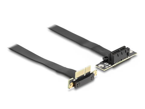 Riser Card PCI Express x1 male 90° angled to x1 slot 90° angled with cable - delock.israel