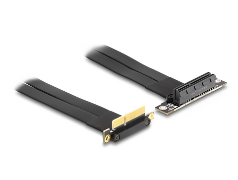 Riser Card PCI Express x4 male 90° angled to x4 slot 90° angled with cable - delock.israel