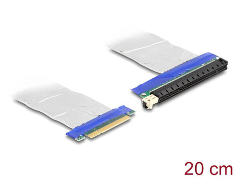 Riser Card PCI Express x8 male to x16 slot with cable 20 cm - delock.israel