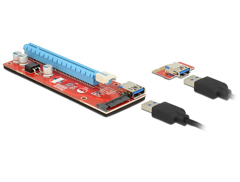 Riser Card PCI Express x1 > x16 with 60 cm USB cable - delock.israel