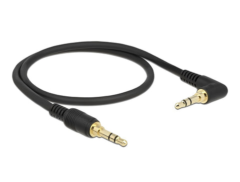 Stereo Jack Cable 3.5 mm 3 pin male > male angled - delock.israel