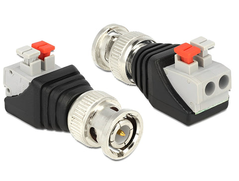 Adapter BNC male > Terminal Block with push button 2 pinAdapter BNC male > Terminal Block with push button 2 pin - delock.israel