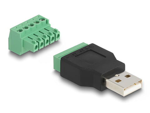 USB 2.0 Type-A male to Terminal Block Adapter 2-part - delock.israel