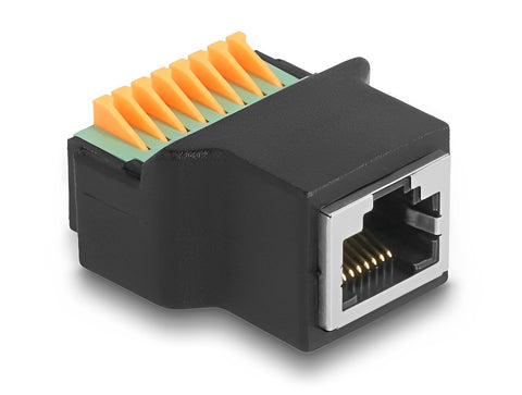 RJ45 female to Terminal Block with push button Adapter - delock.israel