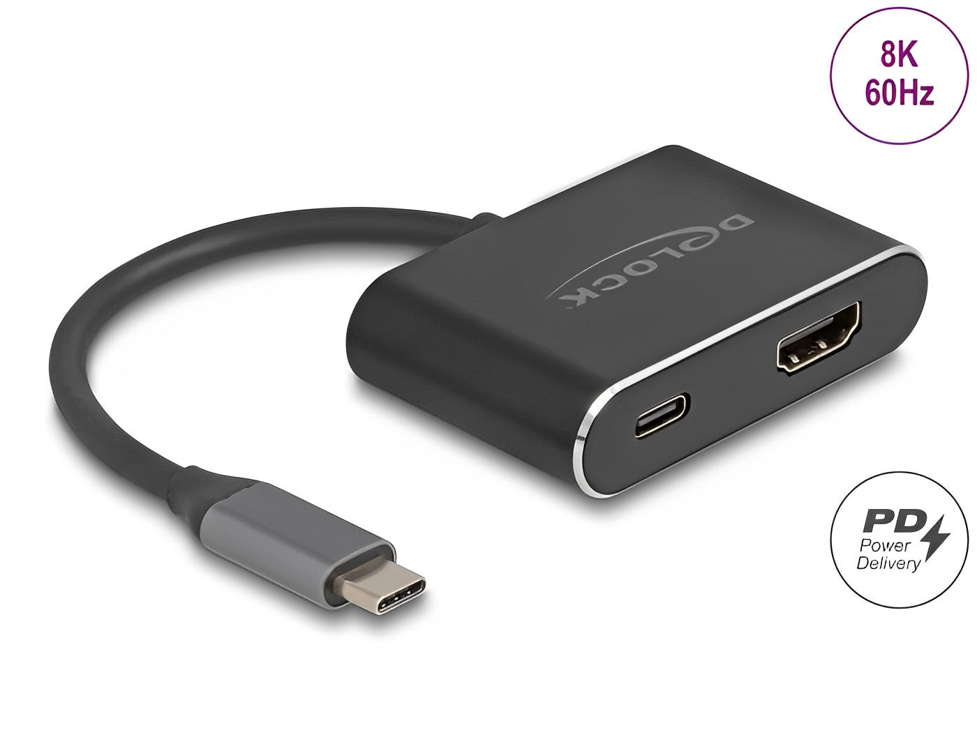 USB Type-C™ Adapter to HDMI (DP Alt Mode) 8K with HDR and Power Delivery 100 W - delock.israel