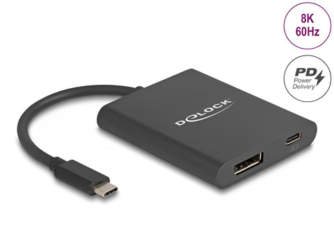 USB Type-C™ Adapter to DisplayPort (DP Alt Mode) 8K with HDR and Power Delivery 60 W - delock.israel