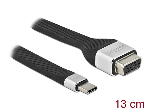 FPC Flat Ribbon Cable USB Type-C™ to VGA (DP Alt Mode) 13 cm - delock.israel