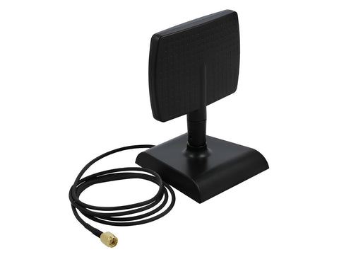 WLAN WiFi 6 Antenna RP-SMA plug 4 - 6 dBi directional with magnetic base with tilt joint - delock.israel