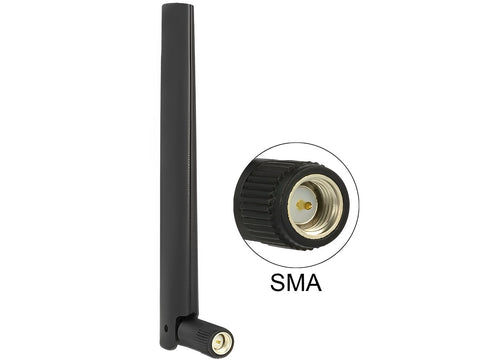 ZigBee Antenna Multi Bluetooth, GSM, LTE, UMTS, WLAN IEEE 802.11 b/g/n SMA 1 ~ 4.3 dBi Omnidirectional Joint Black - delock.israel