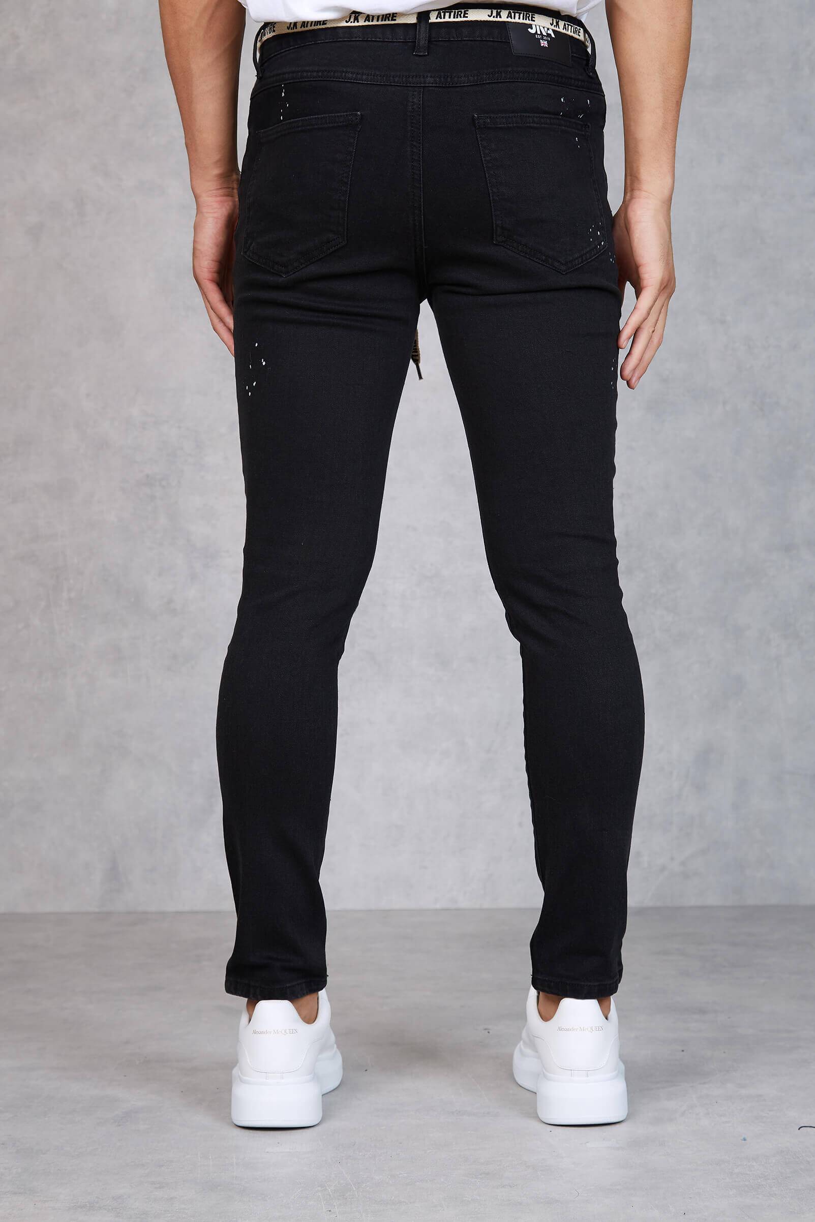 Monroe Distressed JK Attire Skinny Jeans - Black | JK Attire | JKA ...