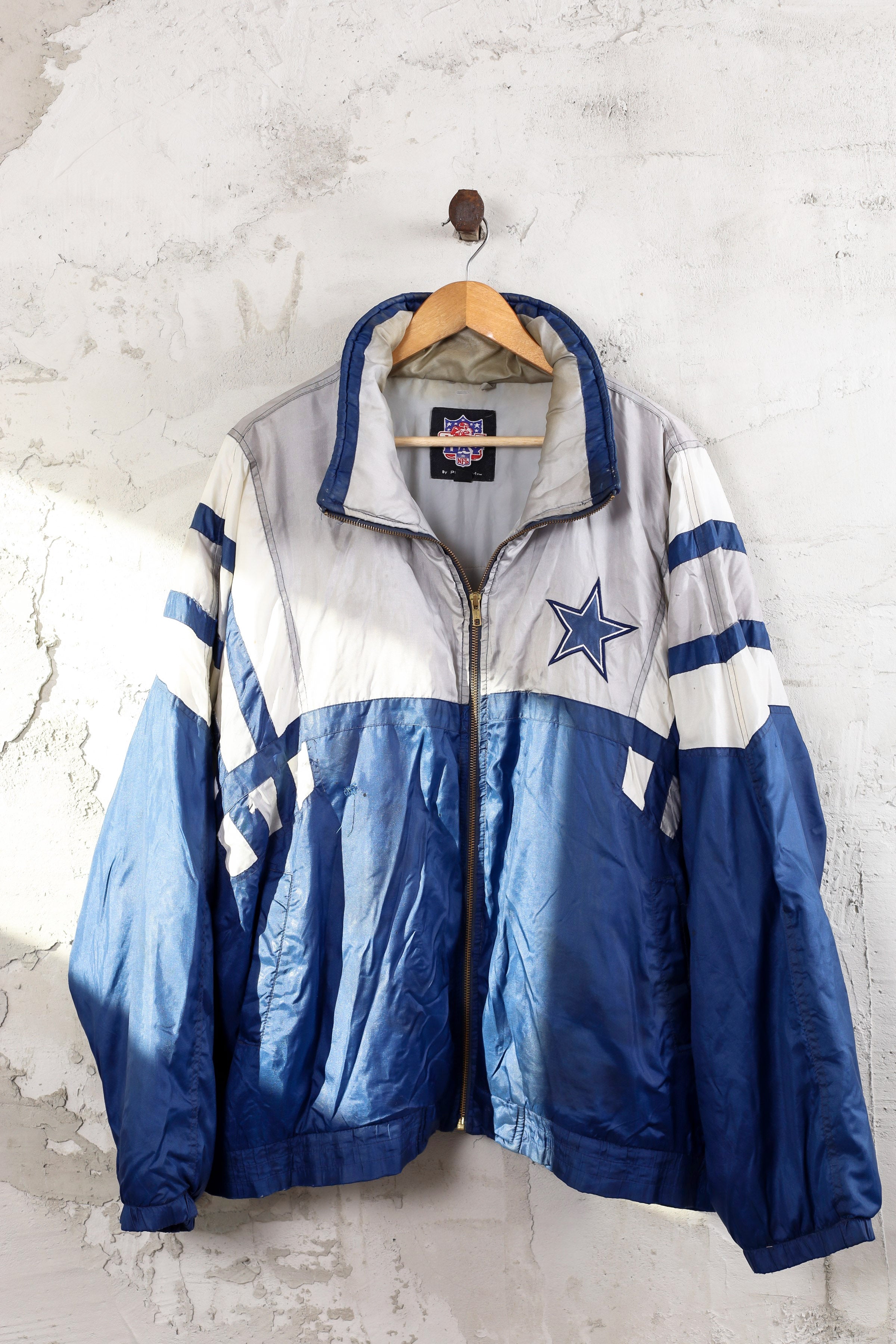 Mitchell & Ness Dallas Cowboys NFL Heavyweight Satin Jacket in Navy, Men's at Urban Outfitters