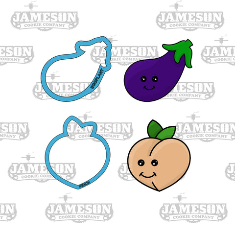 Eggplant or Peach Valentine Pairs Cookie Cutter 