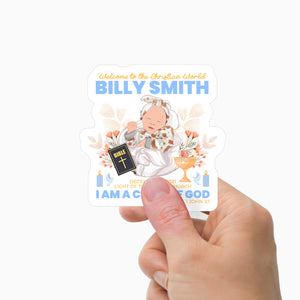 Child of God Personalized Baptism Name Stickers Personalized