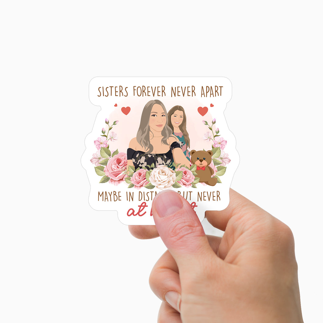 Sisters Forever Never Apart Personalized Sticker – Personalized ...