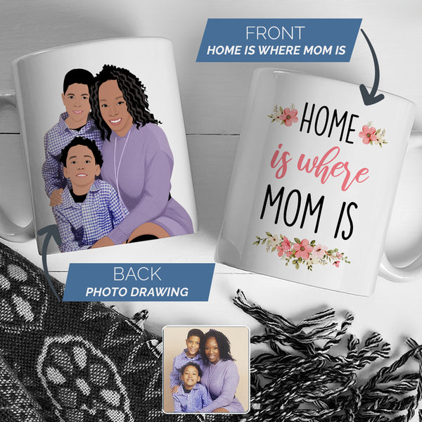 Personalized Watercolor Mom Blessed With Boys Mug, Mom of Sons