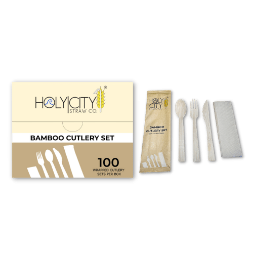 Wrapped Bamboo Cutlery Set Sample