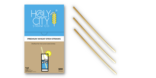 Holy City Straw Co. tall wheat stem drinking straw 