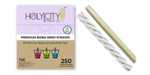Holy City Straw Co. tall reed boba stem drinking straw 