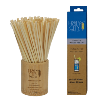 Retail Product offering of Wheat Straw - 50, 100 and 500 count Packs  Bamboo Straw Holder
