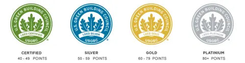 LEED certification includes bronze, silver, gold, and platinum certified awards