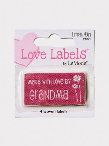Iron On Organic Cotton Personalized Clothing Labels with Watercolor Hearts