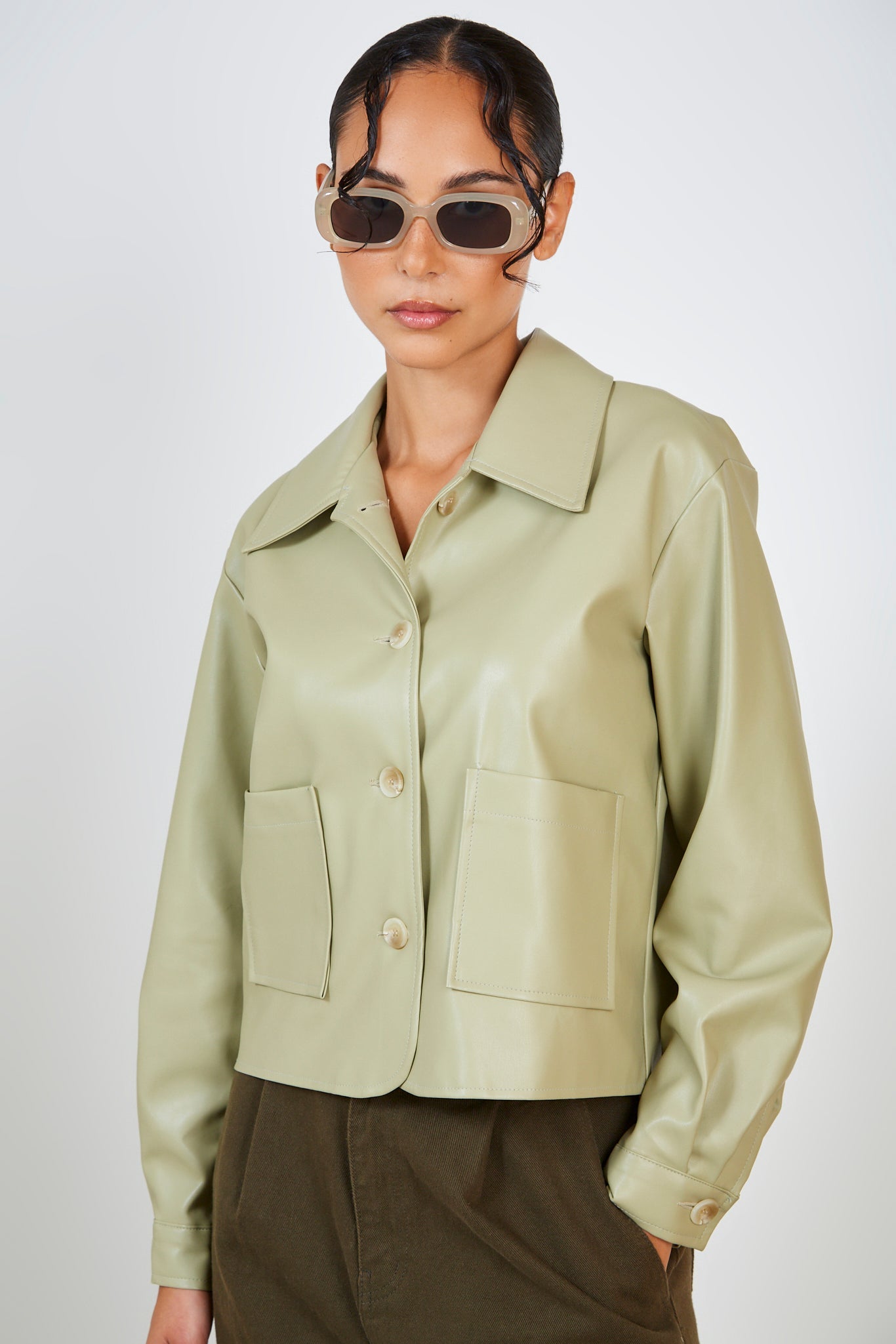 Olivegreenveganleatherbuttonupjacket_-3956.jpg__PID:236fe8bf-d196-4a53-9587-3205bf3a4029