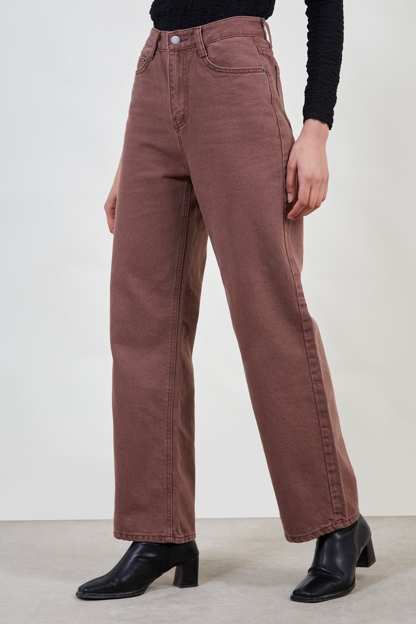 Brown straight leg jeans