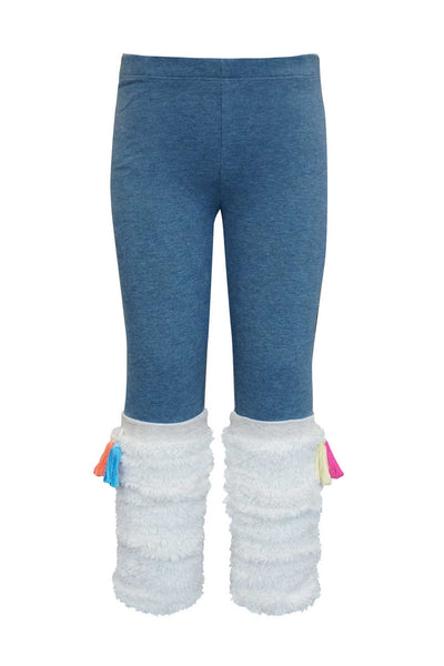 Faux Fur-Trimmed Leggings