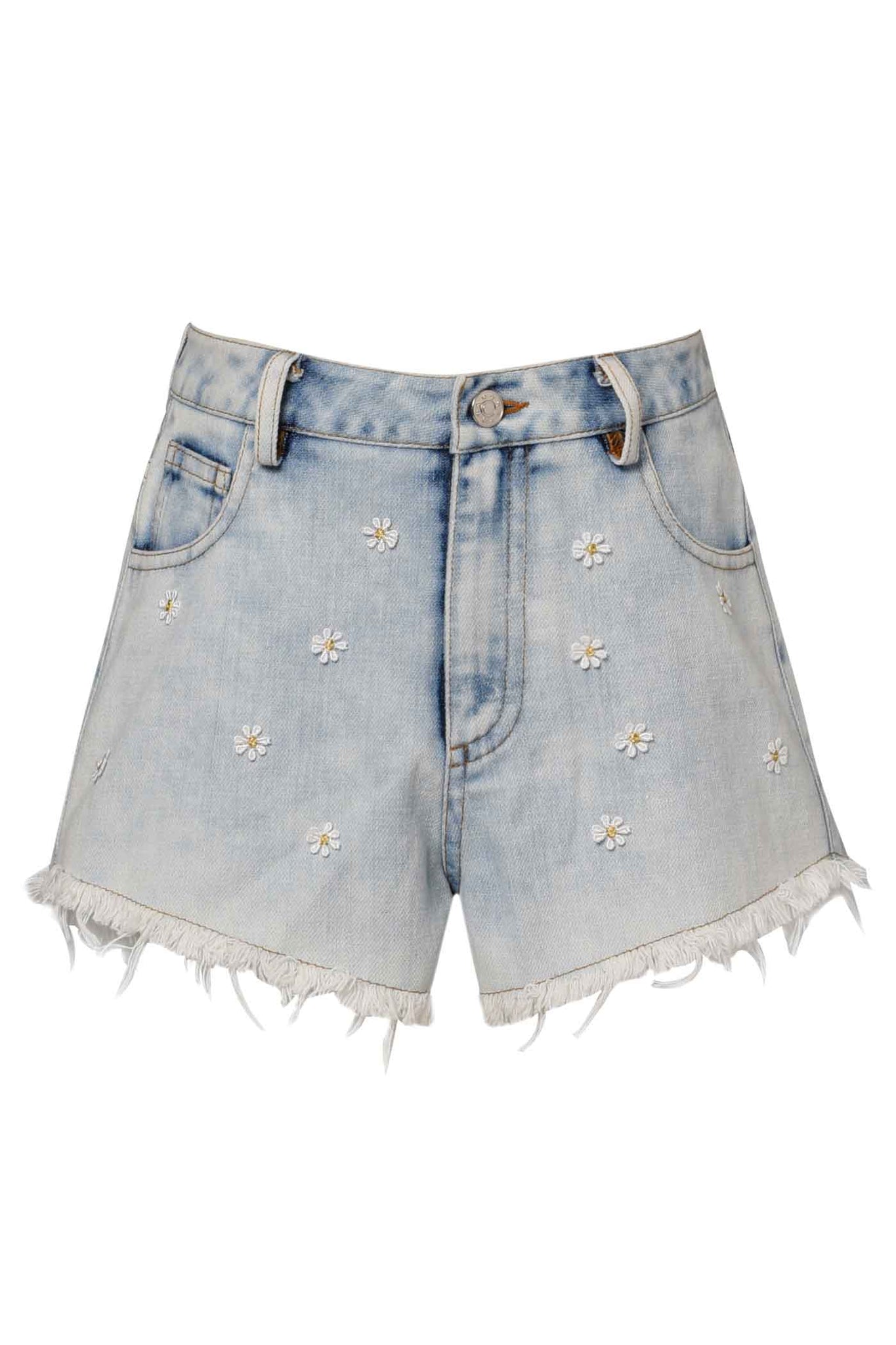 Hannah Banana | Girls Washed Daisy Denim Shorts – myhannahbanana