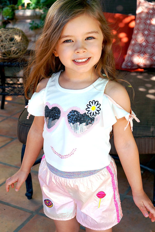 Baby Sara | Little Girls Holographic Sporty Shorts – myhannahbanana