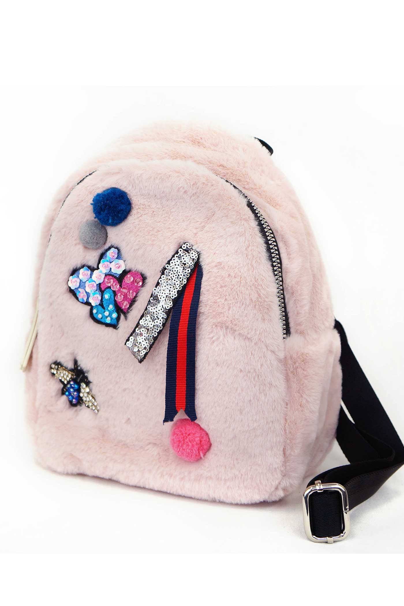 Hannah Banana | Girls Pink Faux Fur Mini Backpack – myhannahbanana