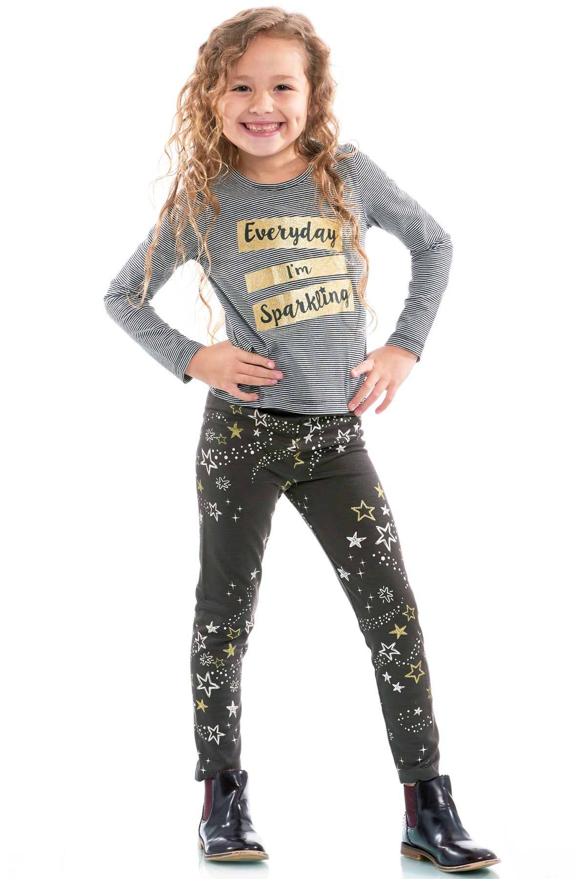 Truly Me Pink | Little Girls Star Graphic Leggings – myhannahbanana