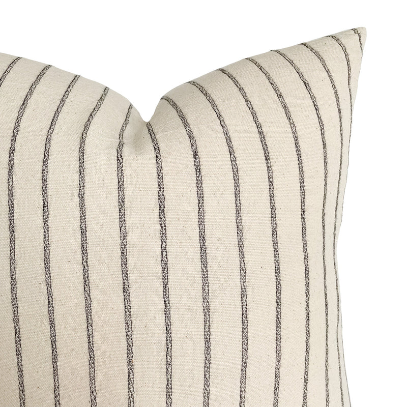 Pillow cover combo #1, cream and woven beige stripe pillow cover, eart –  Cotton+Co. Spokane