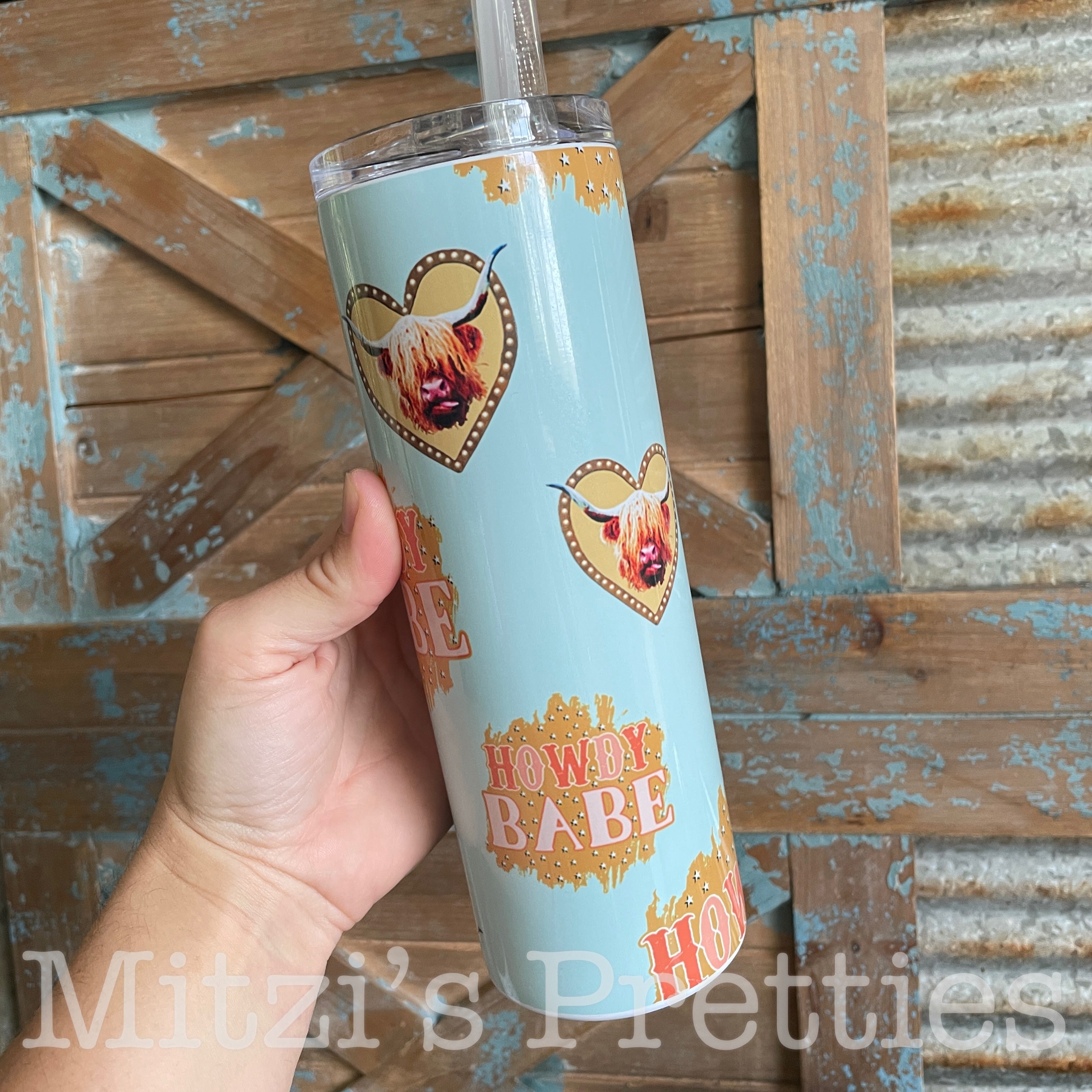 Farm Friends Cow, Pig and Ostrich 20 oz Skinny Tumbler with Straw & Li –  Michelle's Variety Shop