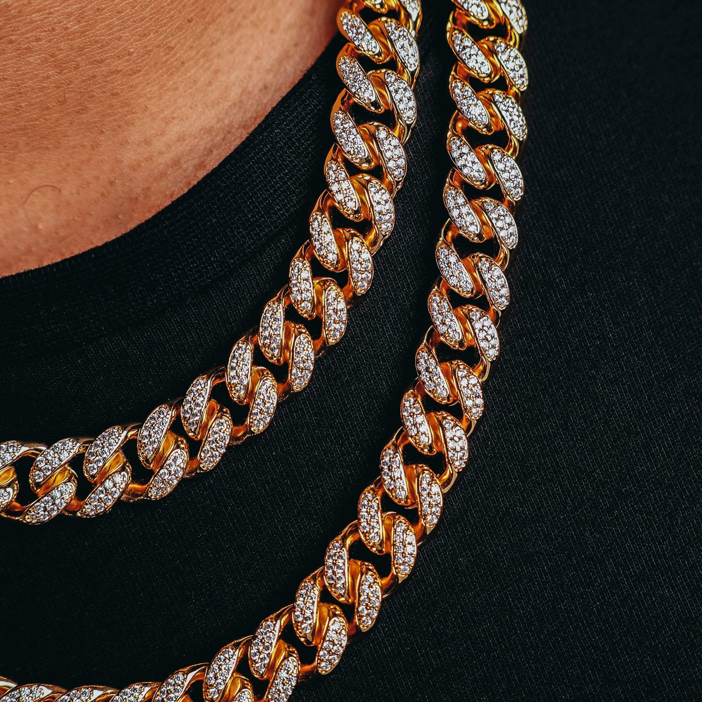 12MM Premium Iced Out Gold Miami Cuban Chain– Jewellerykings